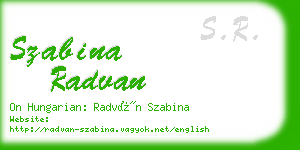 szabina radvan business card